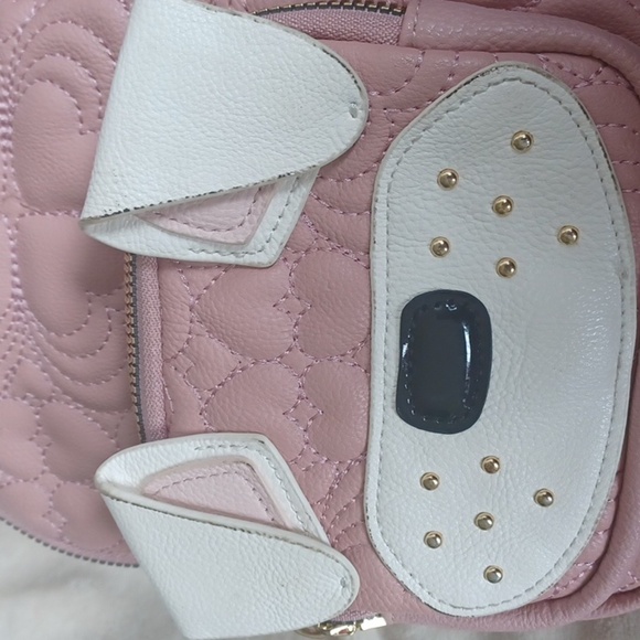 Betsey Johnson Dog Mini Backback Heart Quilted Pink Bag! Dusty Rose, EUC - Picture 7 of 10
